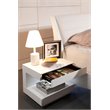 Limari Home Esso C-Shaped LED Light Modern MDF Wood Nightstand in White Glossy