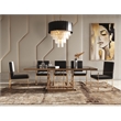 Limari Home Marston Stainless Steel & Wood Dining Table in Black/Rose Gold