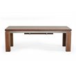 Limari Home Maxi Rectangular Wood & Stainless Steel Dining Table in Walnut