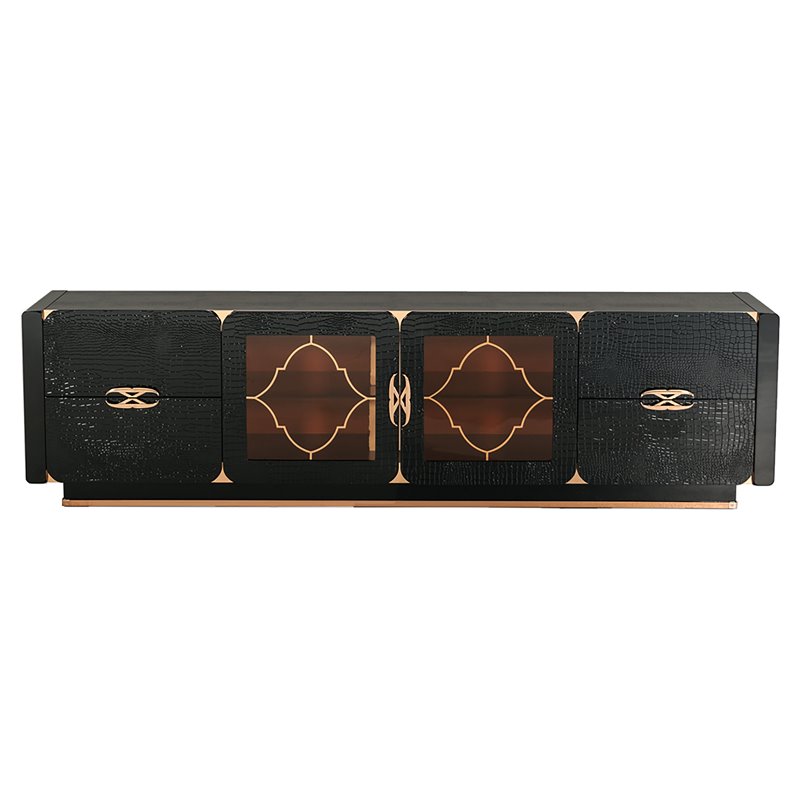 Limari Home Talin Modern MDF Wood & Glass TV Stand for TVs up to 85