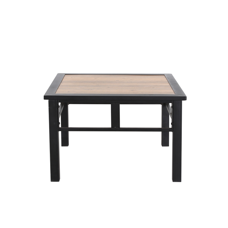 Patio Festival Metal Outdoor Side Table in Brown/Black Finish
