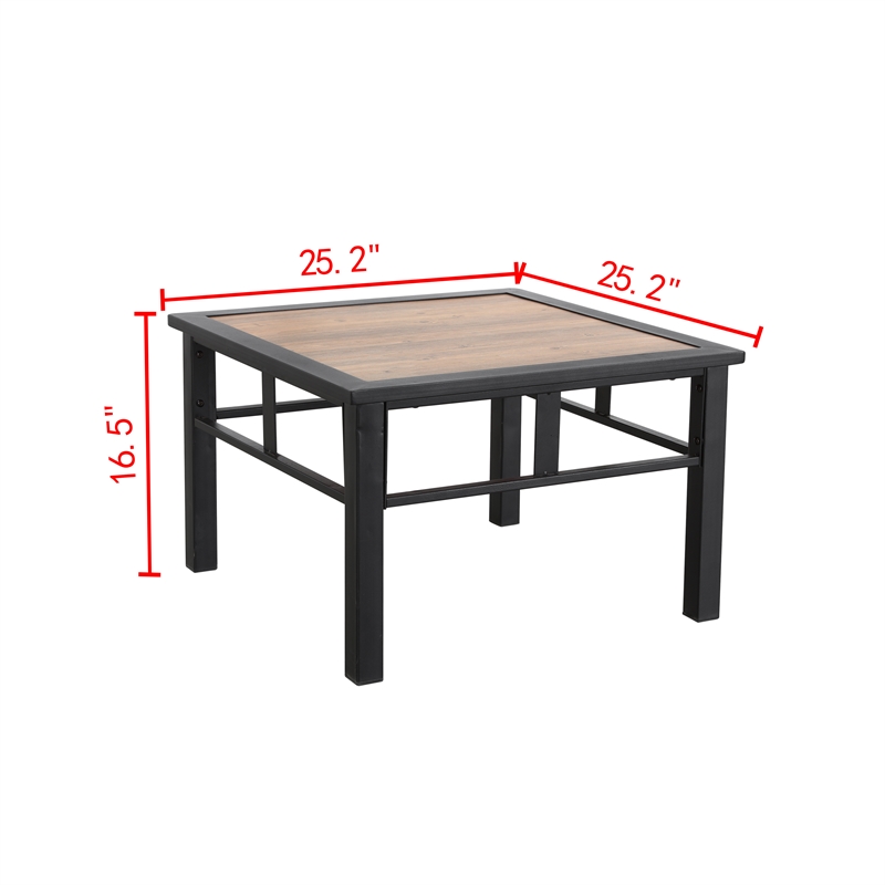 Patio Festival Metal Outdoor Side Table in Brown/Black Finish