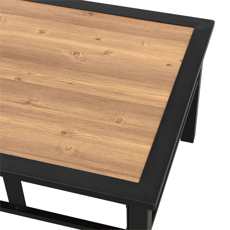 Patio Festival Metal Outdoor Side Table in Brown/Black Finish