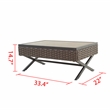 Patio Festival X-Leg Rattan Outdoor Coffee Table in Brown/Black