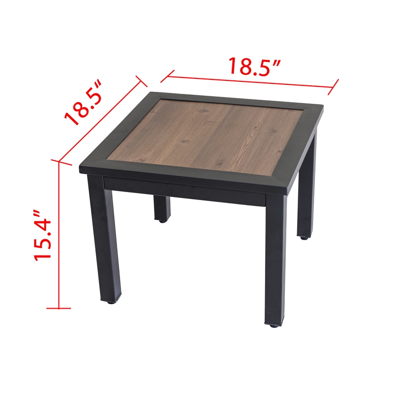 Patio Festival Outdoor Metal Side Table in Brown/Black Finish