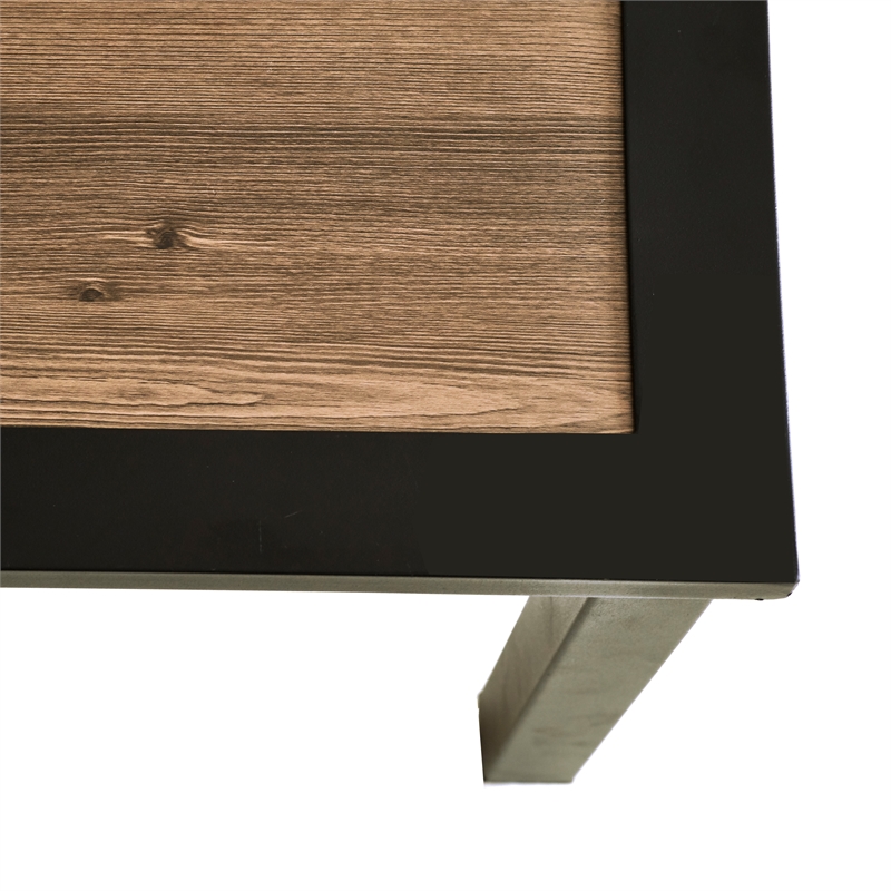 Patio Festival Outdoor Metal Side Table in Brown/Black Finish