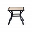 Patio Festival Metal Outdoor Side Table in Black/Beige Finish