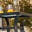 Patio Festival Metal Outdoor Side Table in Black/Beige Finish