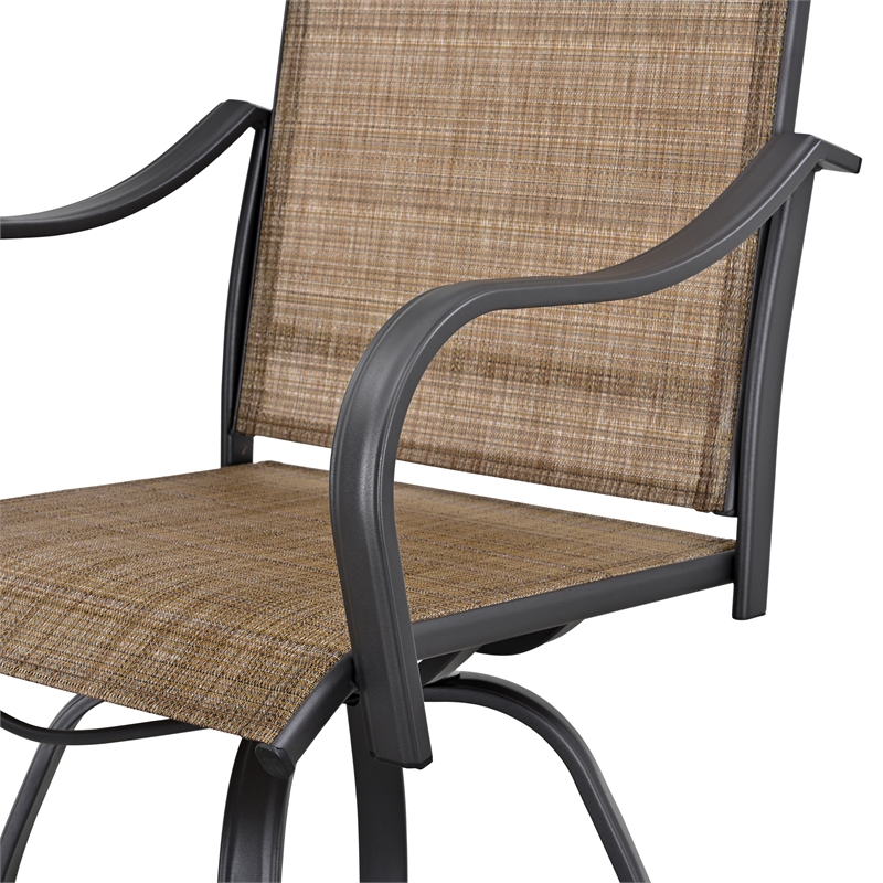 Patio Festival Metal 8-Piece Outdoor Dining Set in Brown/Black