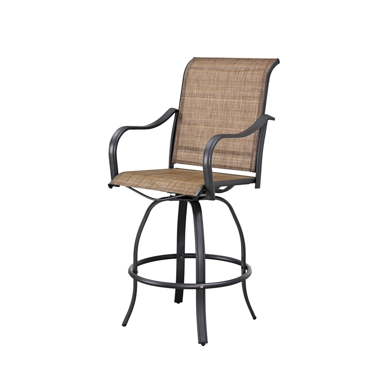 Patio Festival Metal 8-Piece Outdoor Dining Set in Brown/Black