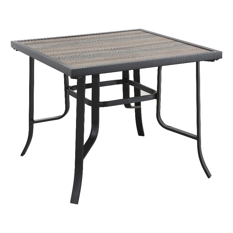 Patio Festival Metal Outdoor Dining Table in Brown/Black Finish