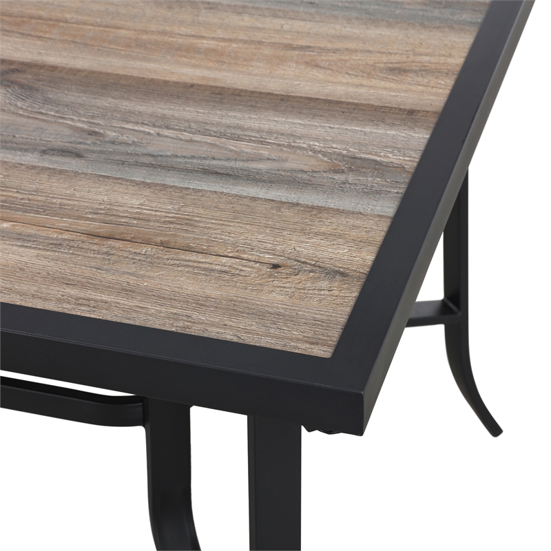 Patio Festival Metal Outdoor Dining Table in Brown/Black Finish