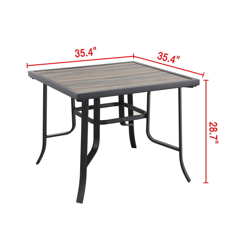 Patio Festival Metal Outdoor Dining Table in Brown/Black Finish