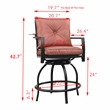 Patio Festival Metal 5-Piece Outdoor Dining Set in Red Orange/Black