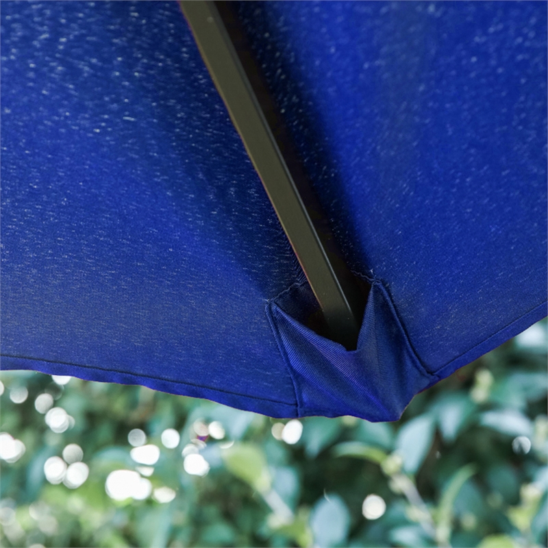 Patio Festival Outdoor 15 ft. x 9 ft. Fabric Umbrella in Blue