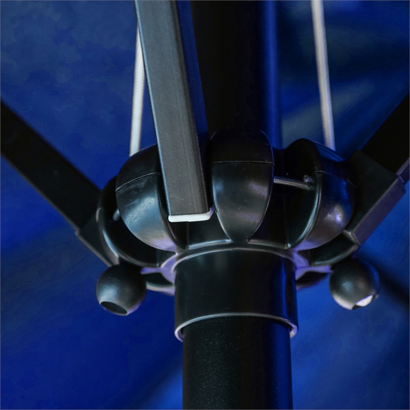 Patio Festival Outdoor 15 ft. x 9 ft. Fabric Umbrella in Blue