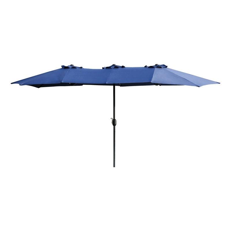 Patio Festival Outdoor 15 ft. x 9 ft. Fabric Umbrella in Blue