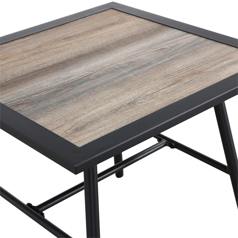 Patio Festival Metal Outdoor Side Table in Brown/Espresso Finish