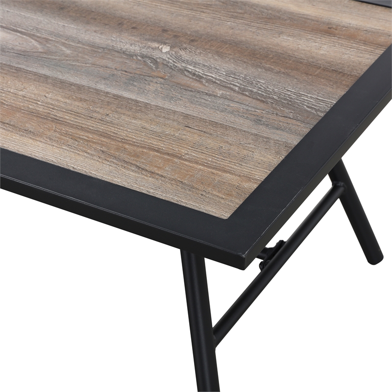 Patio Festival Metal Outdoor Side Table in Brown/Espresso Finish
