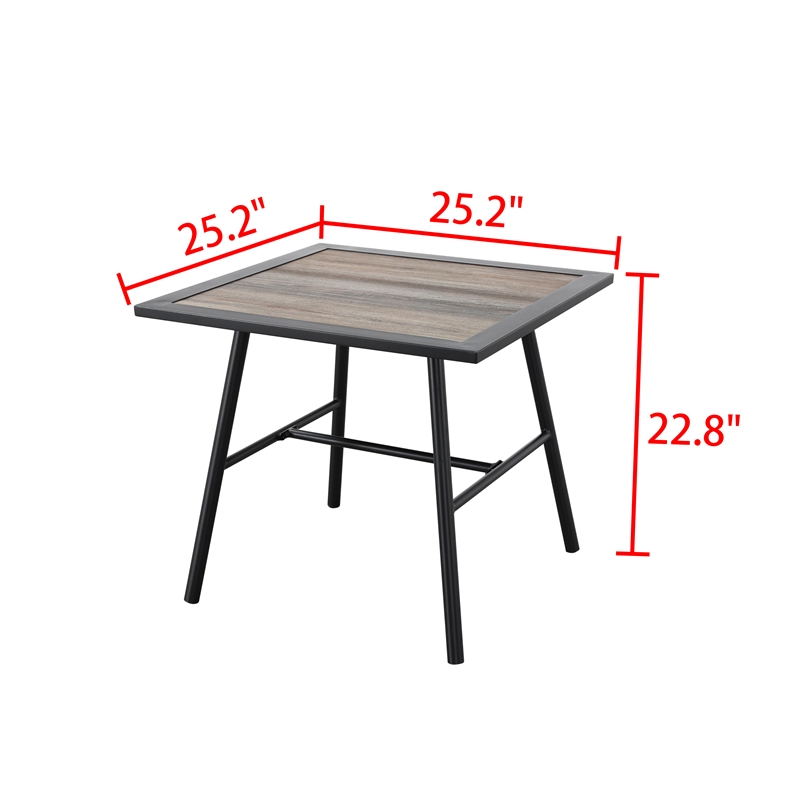 Patio Festival Metal Outdoor Side Table in Brown/Espresso Finish