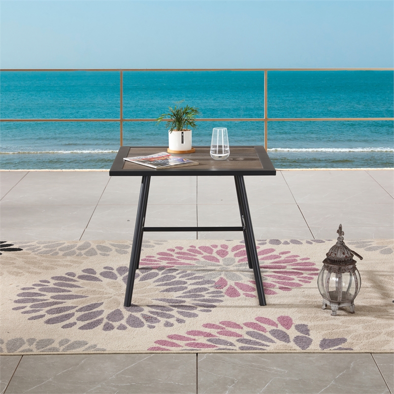 Patio Festival Metal Outdoor Side Table in Brown/Espresso Finish
