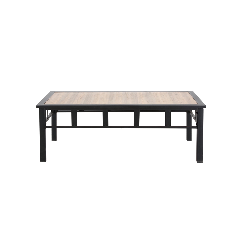 Patio Festival Metal Outdoor Coffee Table in Brown/Black Finish