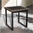 Patio Festival Wicker / Rattan Outdoor Side Table in Black/ Brown