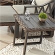 Patio Festival Wicker / Rattan Outdoor Side Table in Black/ Brown