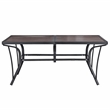Patio Festival 63 in. Long Metal Outdoor Dining Black Brown Table for up to 8
