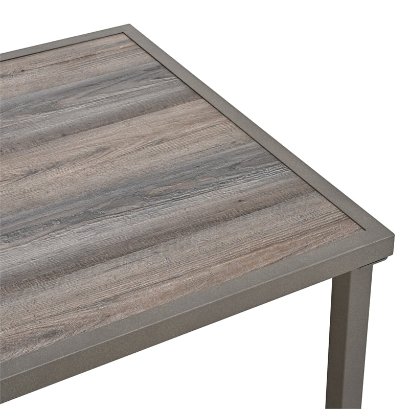 Patio Festival Square Gray Outdoor Metal Dining Table
