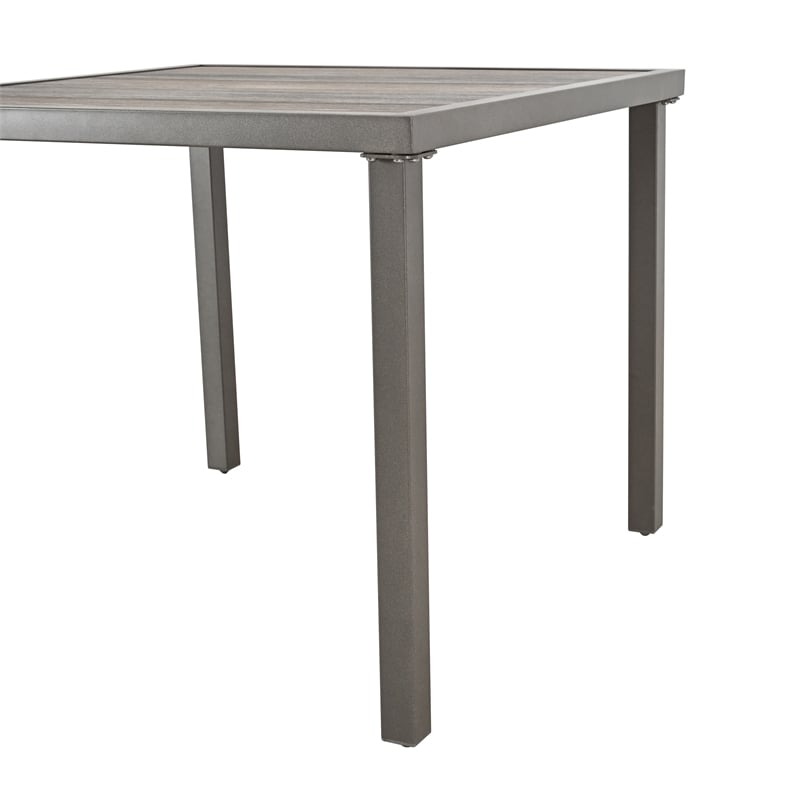 Patio Festival Square Gray Outdoor Metal Dining Table
