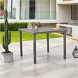 Patio Festival Square Gray Outdoor Metal Dining Table