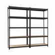 King's Rack 5-Tier Metal Boltless Storage Shelving in Black/Wooden