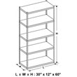 King's Rack 5-Tier Metal Boltless Storage Shelving in Black/Wooden
