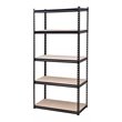 King's Rack 5-Tier Metal Boltless Storage Shelving in Black/Wooden