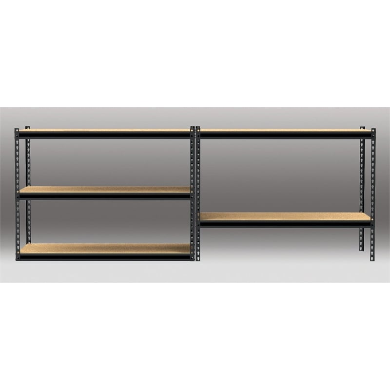 King's Rack 5-Tier Metal Boltless Storage Shelving in White/Wooden
