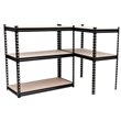 King's Rack 5-Tier Metal Boltless Storage Shelving in Black & Wooden