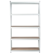 King's Rack 5-Tier Metal Boltless Storage Shelving in White & Wooden