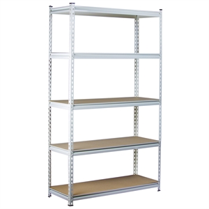 King's Rack 5-Tier Metal Boltless Storage Shelving in Wooden/White