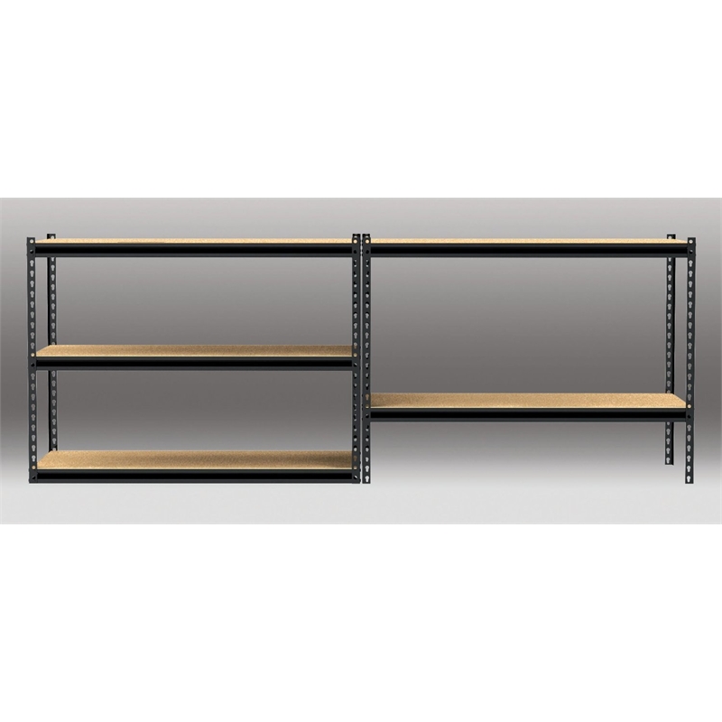 King's Rack 5-Tier Metal Boltless Storage Shelving in Wooden/White