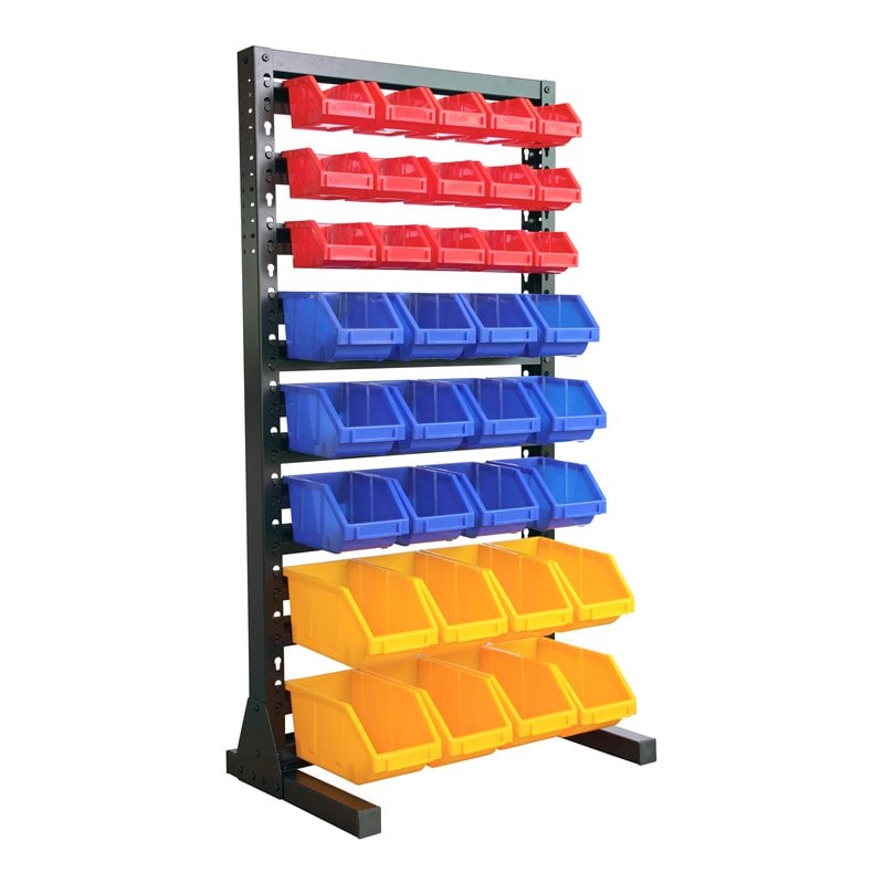 King's Rack 8-Tier Metal Organizer Shelving Rack with 70 Bins in Multi-Color