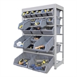 King's Rack 6-Tier Metal Organizer Shelving Rack with 22 Bins in Gray