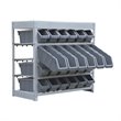King's Rack 4-Tier Metal Organizer Shelving Rack with 24 Bins in Gray
