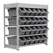 King's Rack 4-Tier Metal Organizer Shelving Rack with 24 Bins in Gray