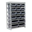 King's Rack 6-Tier Metal Organizer Shelving Rack with 16 Bins in Gray