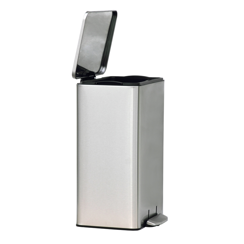 8 Gallon 30 Liter Brushed Stainless Steel Silver Color Step on Trash Can