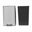 8 Gallon 30 Liter Brushed Stainless Steel Silver Color Step on Trash Can