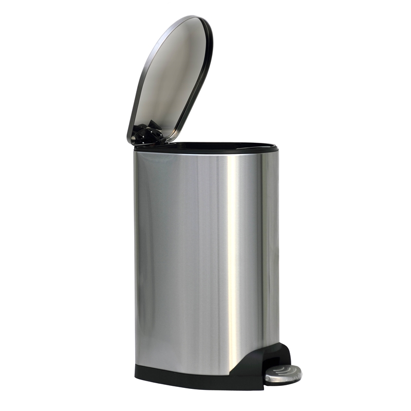 8 Gallon / 30 Liter Brushed Stainless Steel Silver Color Step on Trash Can