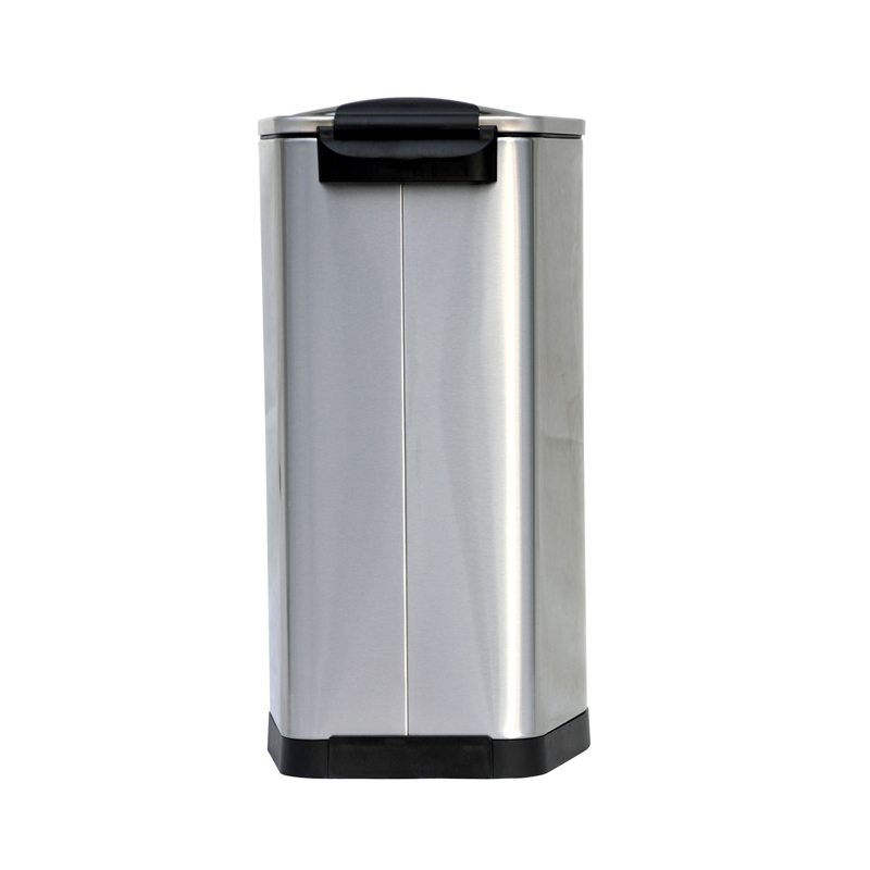 8 Gallon / 30 Liter Brushed Stainless Steel Silver Color Step on Trash Can