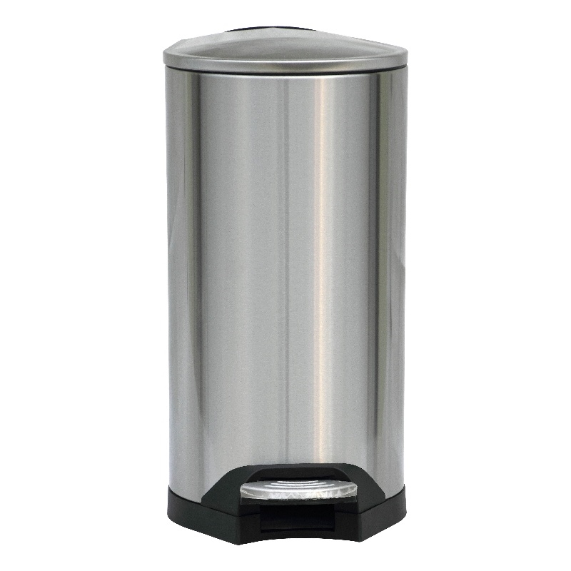 8 Gallon / 30 Liter Brushed Stainless Steel Silver Color Step on Trash Can